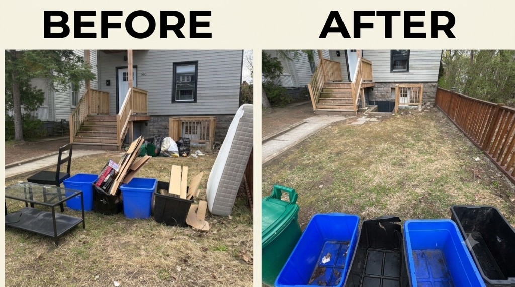 Before and After Yard Clean Up